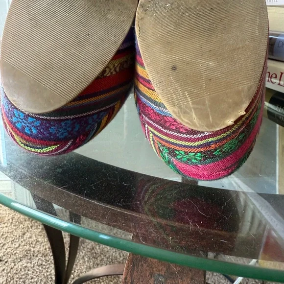 Colorful Striped Wedge Heels - Picture 6 of 9